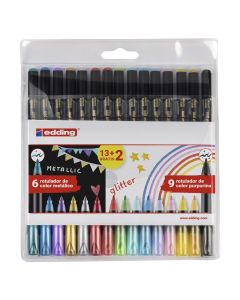 ROTULADOR EDDING 1200 METALLIC&GLITTER ESTUCHE 13+2UD