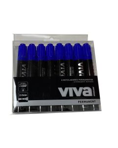 ROTULADOR PERMANENTE MOLIN VIVA RTP230 PUNTA REDONDA AZUL BLISTER 8UD