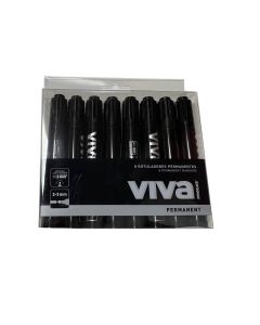 ROTULADOR PERMANENTE MOLIN VIVA RTP230 PUNTA REDONDA NEGRO BLISTER 8UD