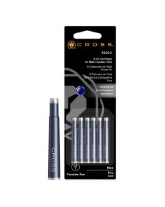 TINTA CARTUCHOS CROSS SLIM AZUL BLISTER 6UD