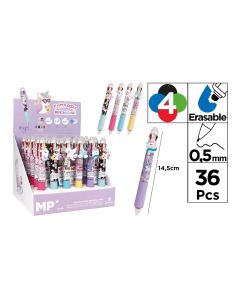 BOLIGRAFO BORRABLE MP 4 COLORES UNICORNIOS EXPOSITOR 36UD