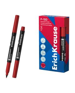 ROTULADOR PERMANENTE ERICH KRAUSE P-100 PUNTA FINA ROJO CAJA 12UD