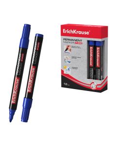 ROTULADOR PERMANENTE ERICH KRAUSE P-200 PUNTA CONICA AZUL CAJA 12UD