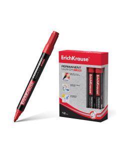 ROTULADOR PERMANENTE ERICH KRAUSE P-200 PUNTA CONICA ROJO CAJA 12UD