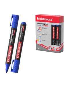ROTULADOR PERMANENTE ERICH KRAUSE P-400 PUNTA CONICA AZUL CAJA 12UD