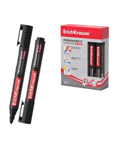 ROTULADOR PERMANENTE ERICH KRAUSE P-400 PUNTA CONICA NEGRO CAJA 12UD