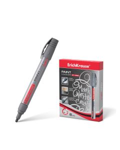 ROTULADOR PERMANENTE ERICH KRAUSE PT-350 1,5-2,5MM PUNTA REDONDA PLATA CAJA 6UD