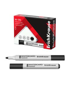 ROTULADOR PIZARRA BLANCA ERICH KRAUSE W-170 2,5MM PUNTA REDONDA NEGRO CAJA 12UD