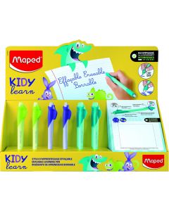 BOLIGRAFO BORRABLE MAPED KIDY LEARN MAGIC CON ADAPTADOR ANIMALES EXPOSITOR 18UD