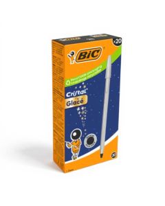BOLIGRAFO BIC CRISTAL GLACE PLATA CAJA 20UD