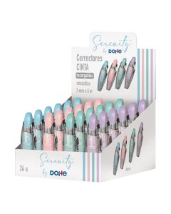 CORRECTOR CINTA DOHE SERENITY RETRACTIL 5MMX6M EXPOSITOR 24UD