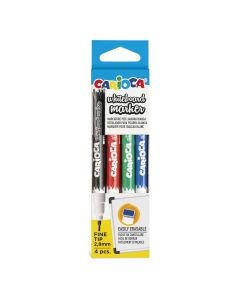 ROTULADOR PIZARRA BLANCA CARIOCA PUNTA FINA 4 COLORES