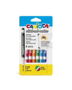 ROTULADOR PIZARRA BLANCA CARIOCA PUNTA FINA 8 COLORES