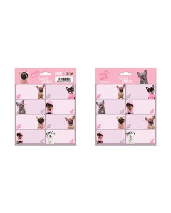 ETIQUETA ESCOLAR ERIK ADHESIVA STUDIO PETS DOGS 4X8 BLISTER 16UD