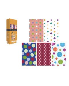 PAPEL REGALO BASIKA ROLLO LUNARES 0'70X2M CAJA 50UD