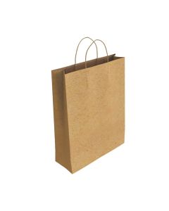 BOLSA PAPEL BASIKA KRAFT CON ASAS 24+10X32CM NATURAL PAQUETE 25UD