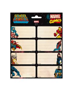 ETIQUETA ESCOLAR ERIK ADHESIVA MARVEL LOS VENGADORES 4X8 BLISTER 16UD