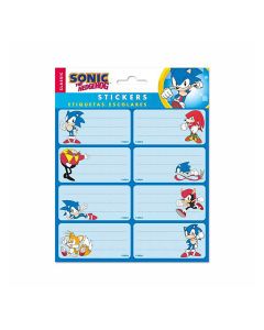 ETIQUETA ESCOLAR ERIK ADHESIVA SONIC THE HEDGEHOG 4X8 BLISTER 16UD