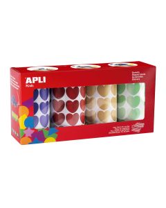 GOMETS APLI ROLLO CORAZONES 20MM METALIZADOS AZ/RO/ORO/VE PACK 4UD