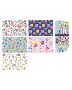 PAPEL REGALO BASIKA ROLLO PARTY 0'70X2M CAJA 50UD