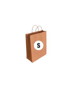 BOLSA PAPEL BASIKA KRAFT CON ASAS 24+10X32CM NATURAL CAJA 250UD