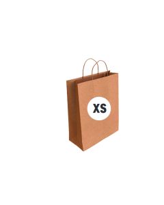 BOLSA PAPEL BASIKA KRAFT CON ASAS 18+8X24CM NATURAL CAJA 450UD