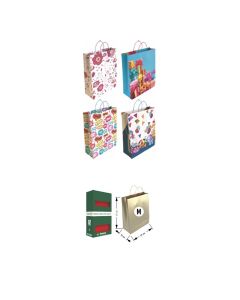 BOLSA PAPEL BASIKA CON ASAS 37X27X12 TODO AÑO CAJA 24UD