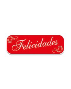 ETIQUETA FELICITACION ARGUVAL ROLLO FELICIDADES ROJA 250UD