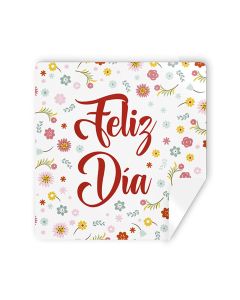 ETIQUETA FELICITACION ARGUVAL ROLLO CUADRADAS FLORES 250UD