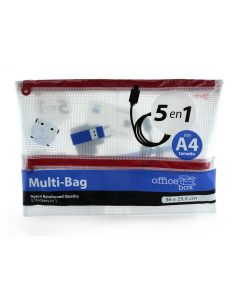 BOLSA ZIPPER OFFICE BOX A4 MULTIPLES BOLSILLOS 4 EN 1