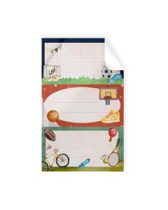 ETIQUETA ESCOLAR ARGUVAL ADHESIVA DEPORTE 4X8CM BLISTER 9UD
