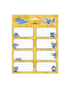 ETIQUETA ESCOLAR ERIK ADHESIVA DISNEY STITCH 4X8 BLISTER 16UD