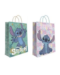BOLSA PAPEL BASIKA CON ASAS STITCH 40X32X14CM PAQUETE 24UD