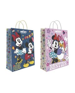 BOLSA PAPEL BASIKA CON ASAS MICKEY&MINNIE 40X32X14CM PAQUETE 24UD