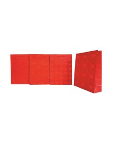 BOLSA PAPEL ARGUVAL CON ASAS ROJA CORAZONES 23X18X9CM PAQUETE 12UD