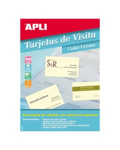 TARJETA VISITA APLI 89X51 230G 10H CREMA