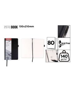 CUADERNO DIBUJO ARTIX NEGRO 21X13CM 140G 80H LISO
