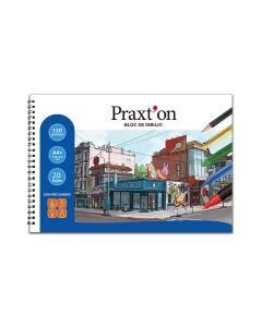 BLOC DIBUJO PRAXTON ESPIRAL CON RECUADRO A4+ 130G 20H PAQUETE 6UD