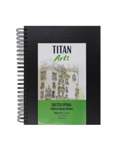 CUADERNO TITAN ARTS BOCETOS ESPIRAL A4 200G 50H NEGRO