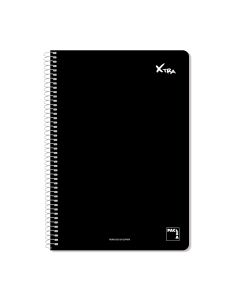 BLOC XTRA TAPA DURA FOLIO 60G 80H 4X4 NEGRO PAQUETE 5UD