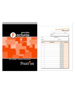 TALONARIO PRAXTON FACTURA PR-50N OCTAVO NATURAL 50JD DUPLICADO PAQUETE 10UD