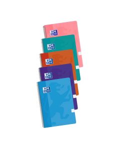 BLOC OXFORD POLIPROPILENO FOLIO 90G 80H 4X4 COLORES TENDENCIAS PAQUETE 5UD