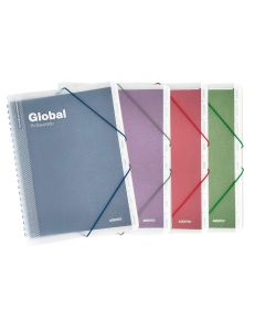 CARPETA ADDITIO GLOBAL POLIPROPILENO ESPIRAL P172 CON GOMAS A4 SURTIDA