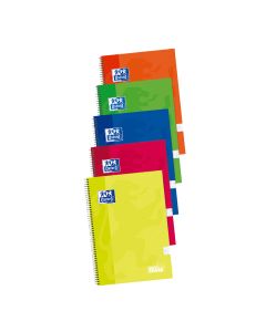 BLOC OXFORD PIZARRA TAPA DURA FOLIO 90G 80H 4X4 COLORES INTENSOS PACK 4+1UD
