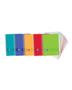 BLOC OXFORD POLIPROPILENO LIVE&GO A4+ 90G 160H 5X5 COLORES VIVOS