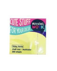 CUBO NOTAS ADHESIVAS MOOVING MAW MANIA 5 COLORES 51X51 250H