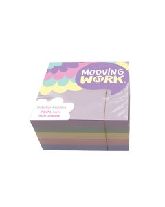 CUBO NOTAS ADHESIVAS MOOVING MAW PASTEL 76X76 5 COLORES 400H