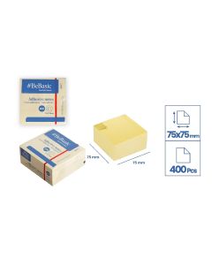 CUBO NOTAS ADHESIVAS MP AMARILLO 75X75 400H