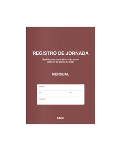 LIBRO DOHE REGISTRO DE JORNADA LABORAL MENSUAL FOLIO 16H