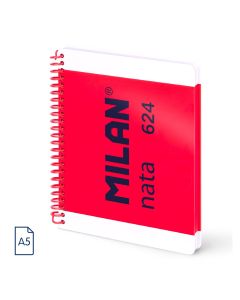 BLOC MILAN TAPA DURA MILAN NATA® 624 SINCE 1918 A5 95G 80H HORIZONTAL ROSA